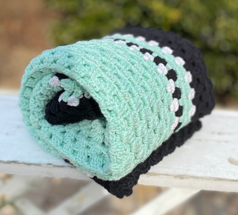 Green Crochet Baby Blanket Mint Green Blanket Nursery Décor Etsy