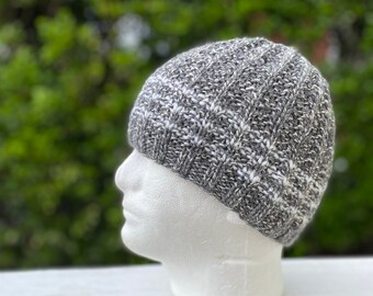 Gray Wool beanie, Classic wool hat, Gray knit hat, Men wool beanie, Grey Knitted men beanie, Winter wool hat, Wool winter Beanie, 100% wool