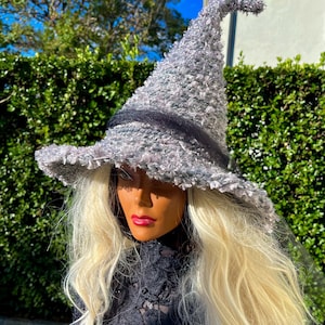 Sparkle Silver Witch Hat: Halloween Costume, Cosplay Wizard Hat