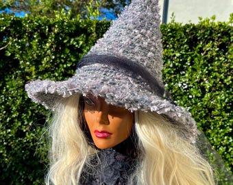 Sparkle Silver Witch Hat: Halloween Costume, Cosplay Wizard Hat