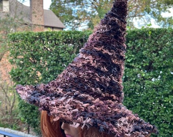 Black and Brown Witch Hat: Unique Cosplay Halloween Costume