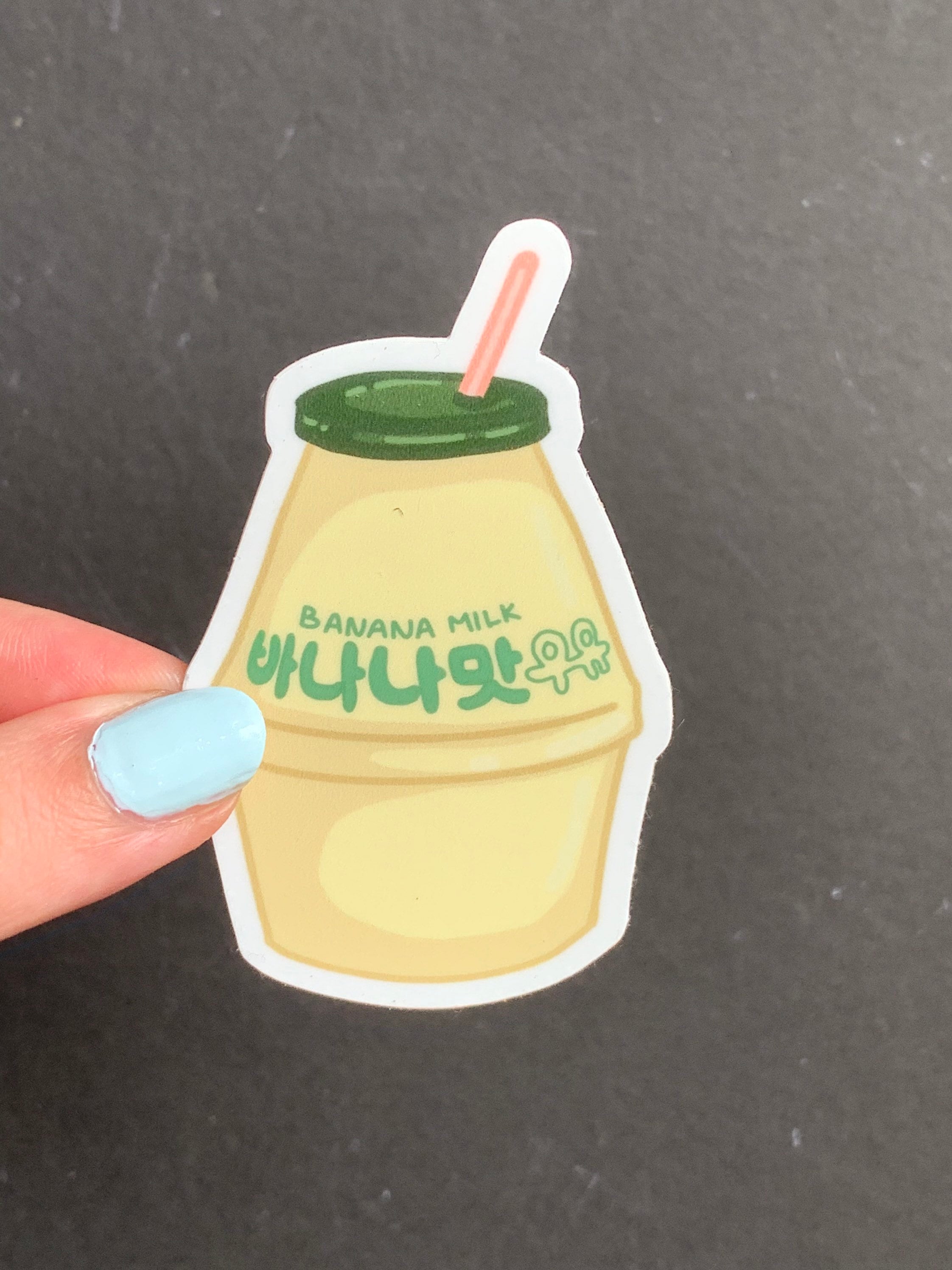 Korean Banana Milk 바나나 맛 우유 Cute Sticker matte finish die Etsy
