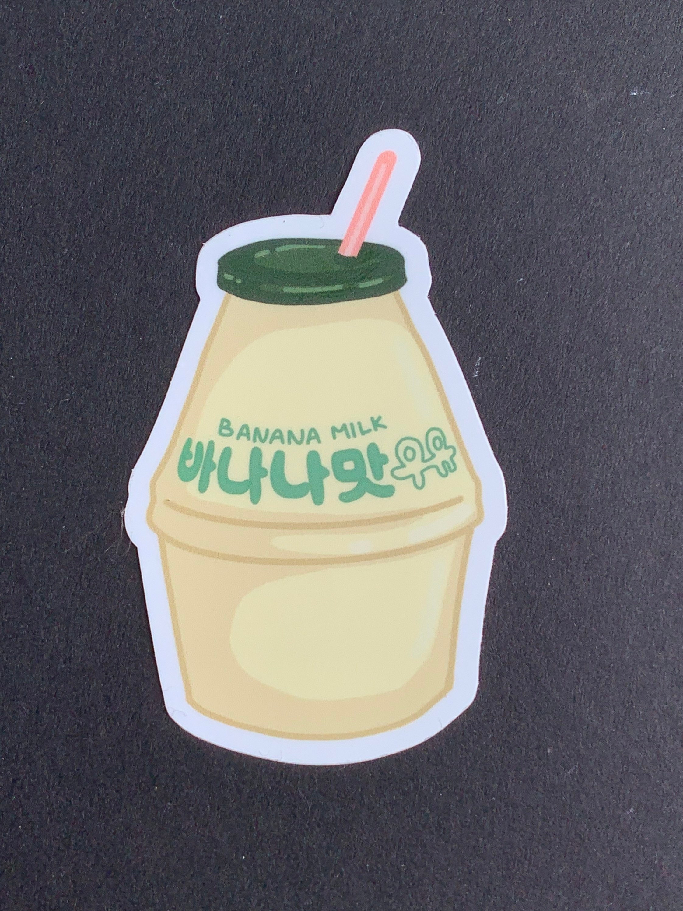 Korean Banana Milk 바나나 맛 우유 Cute Sticker matte finish die Etsy
