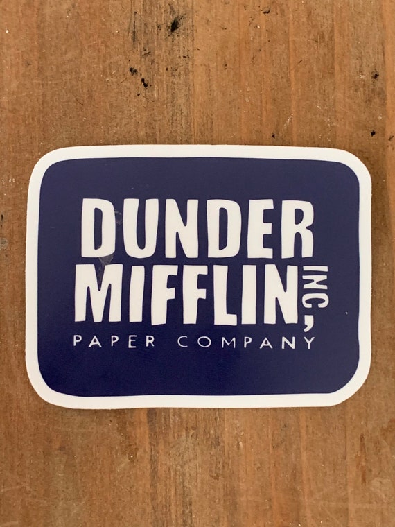 The Office Dunder Mifflin Sticker - The Office matte finish die cut cartoon laptop sticker of the Dunder Mifflin Logo