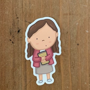 The Office Pam Beesly Sticker - The Office matte finish die cut cartoon laptop sticker of Pam