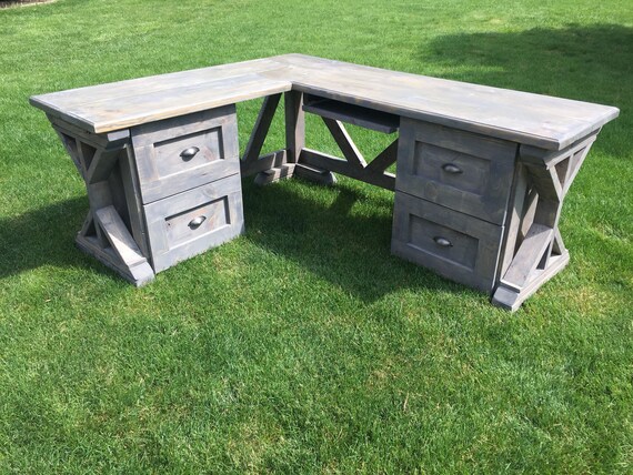 Rustic Corner Desk Etsy