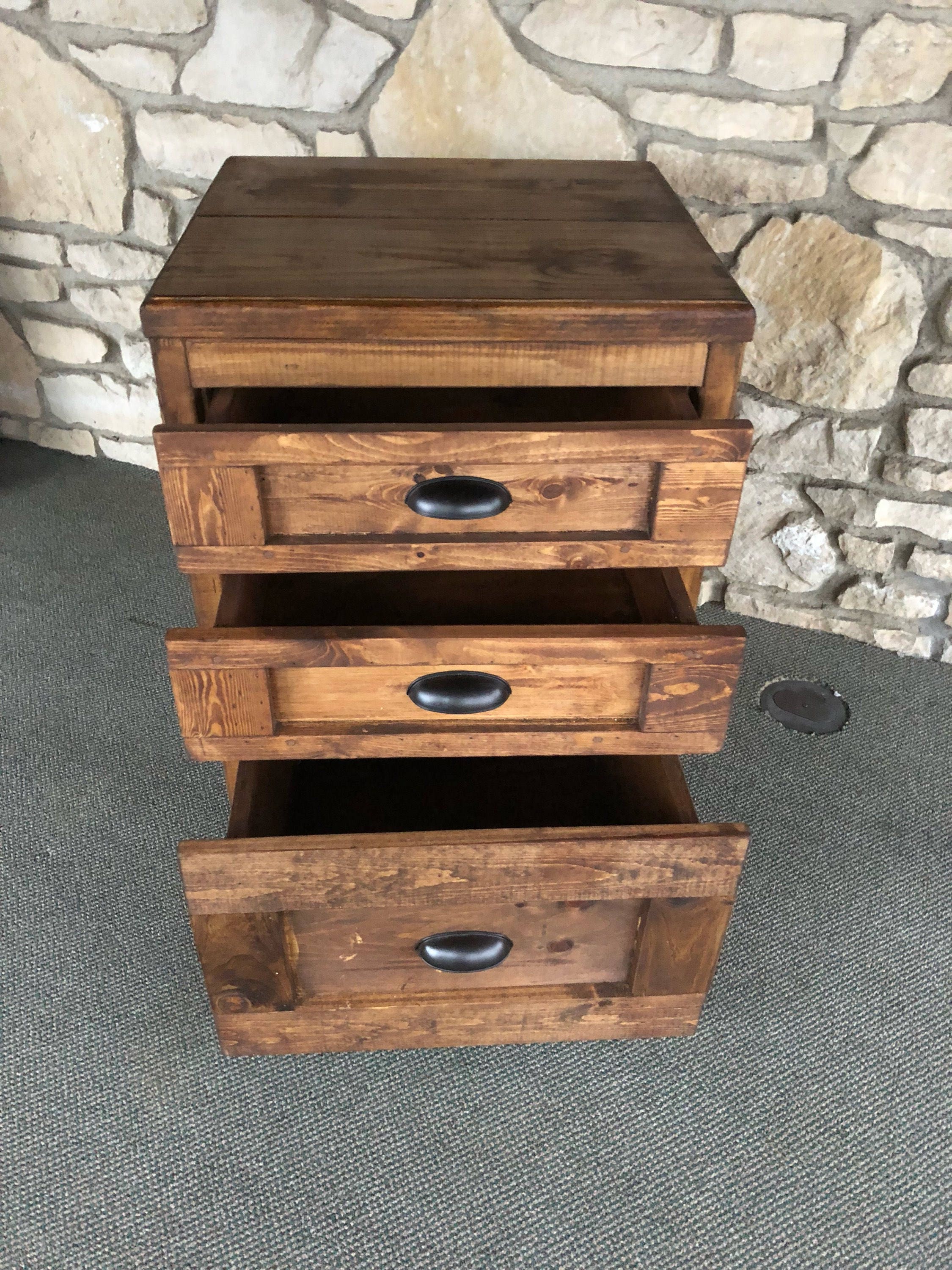 Gabinete de archivos de cajón rústico 3 / mesita de noche | Etsy