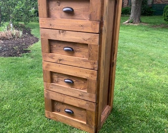 Rustic 4 Drawer File Cabinet