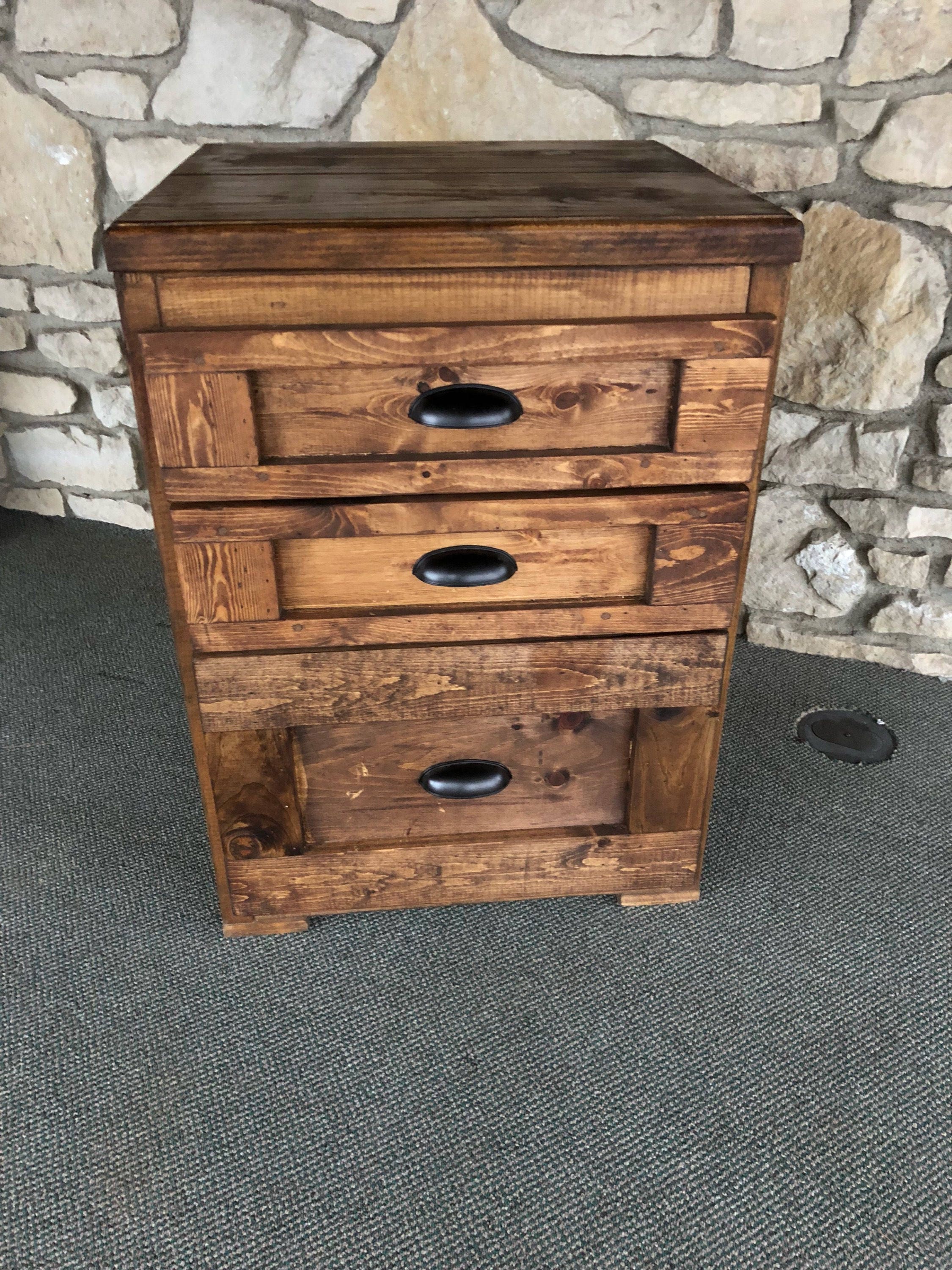 Gabinete de archivos de cajón rústico 3 / mesita de noche | Etsy