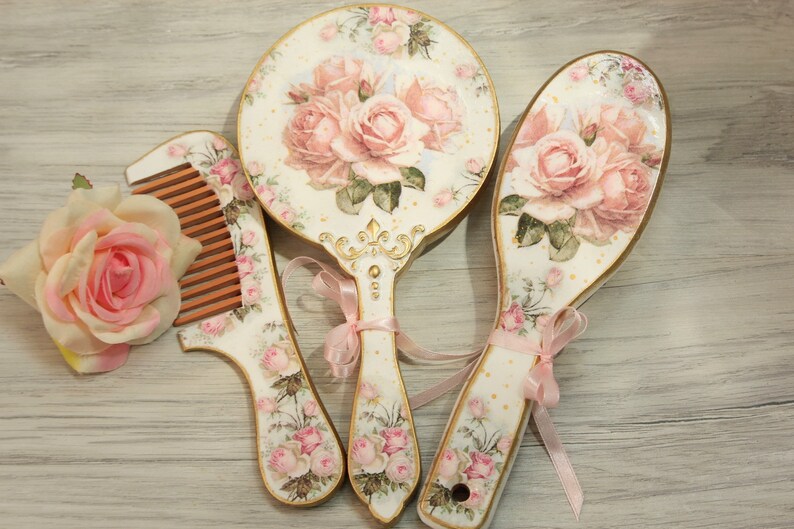 Retro Wooden Hairbrush Hand Painted Hair Brush Bridesmaids Etsy