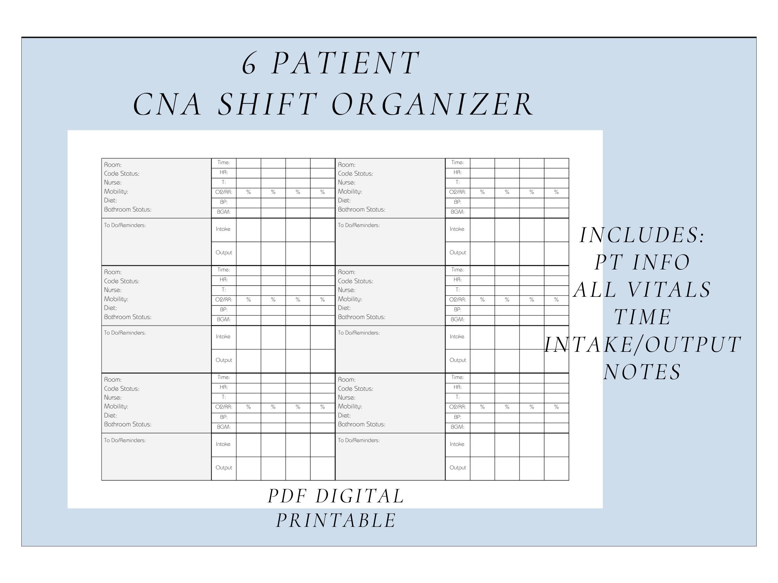 Pct Search Report Rexample 6 Patient Cna/pct/tech Report Sheet, Shift Organizer and Planner ...