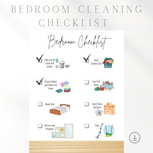 Bedroom Cleaning Checklist With Pictures | Kids and Teens