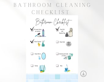 Bathroom Cleaning Checklist With Pictures | Kids and Teens