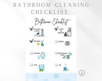 Bathroom Cleaning Checklist With Pictures | Kids and Teens