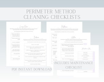 Deep Cleaning Schedule Checklist, Household, Perimeter Method, Easy Fast Cleaning, Organization, Instant Digital Download PDF Printable