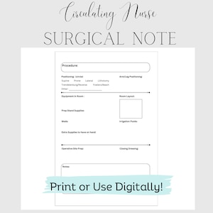 Operating Room Circulator Nurse Surgical Notes | Template Downloads