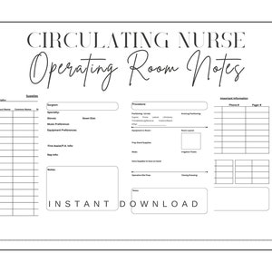 Registered Nurse Operating Room Circulator Complete Guide | Instant Download PDF | Notes Template OR