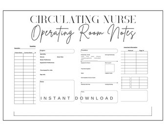 Registered Nurse Operating Room Circulator Complete Guide | Instant Download PDF | Notes Template OR