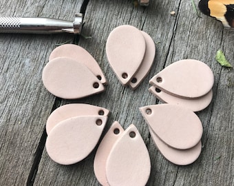 Leather Earring Blanks 12 Pieces, Small Leather Teardrop Earring Blanks