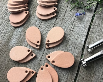 Leather Earring Blanks 24 Pieces, Small Leather Teardrop Earring Blanks