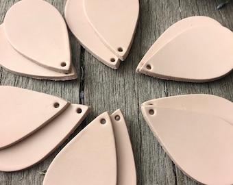 Leather Earring Blanks 12 Pieces, Large Size Solid Teardrop Shape
