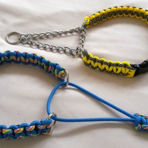 Martingale collar with side release buckle, Paracord 550, choice of styles & colours