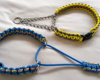 Martingale collar with side release buckle, Paracord 550, choice of styles & colours