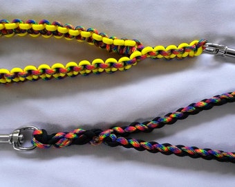 Short Tab Dog Leash / Traffic Leash, Custom made, 550 Paracord, 12 - 24 inches, Extremely strong