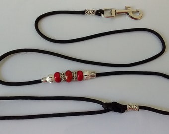 Beaded or Plain Show Leash (Single strand)/Wedding Leash, Paracord, Custom Made, Choose colours and end finish