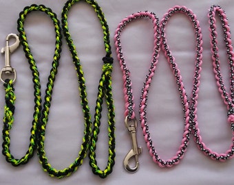 Medium weight Paracord dog leash, Choose colours, Custom made