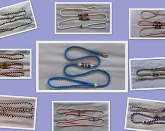 Beaded show leads/ Wedding leads, Hand Braided, Micro - paracord, Custom made, Many great colours