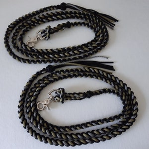 Custom made, Split  Horse Reins. Paracord, Choose length & colours, Removable clip
