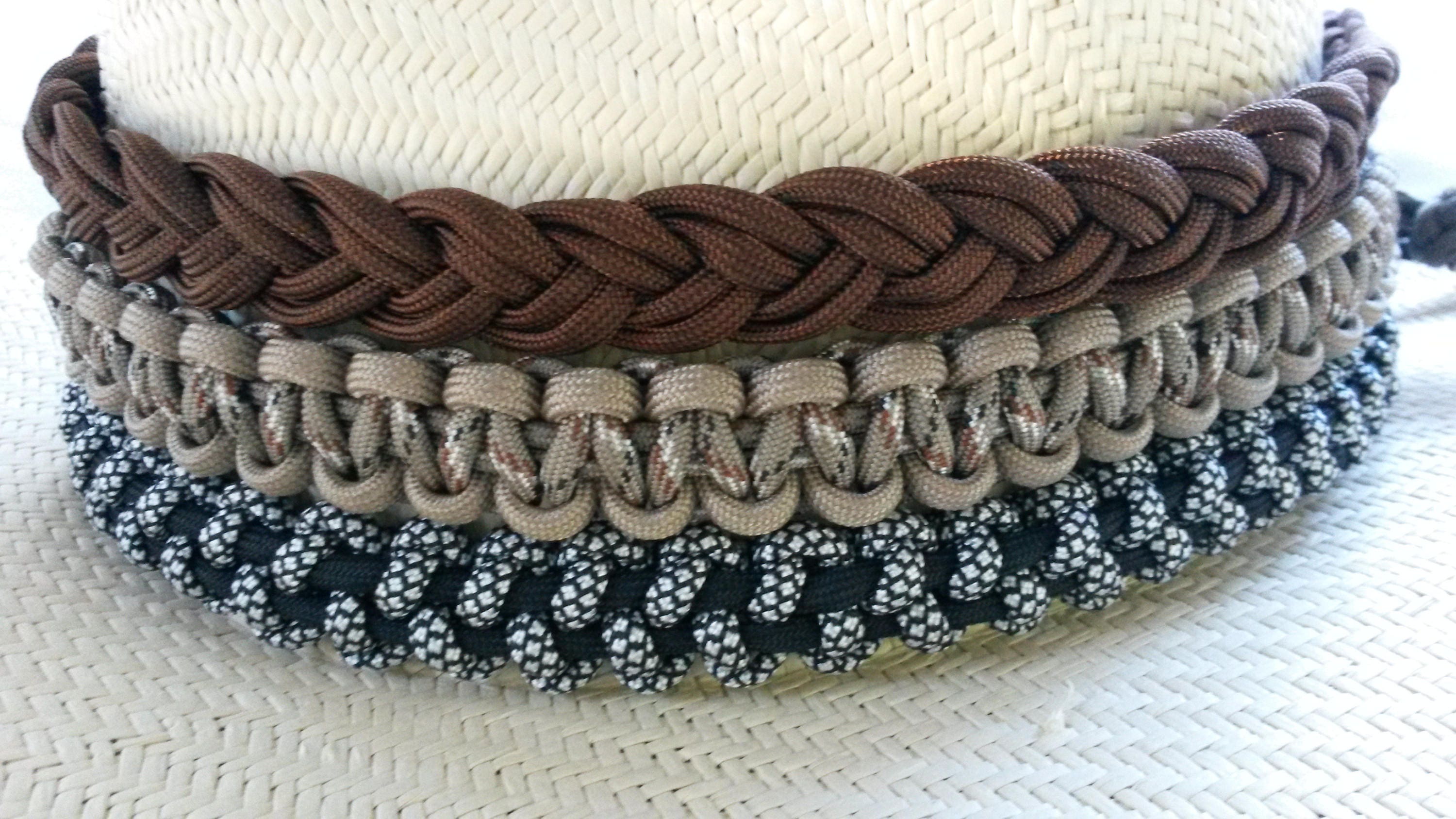 Hat band Paracord 550 choice of colours sizes & 3 weaves Etsy