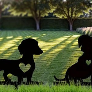 Dachshund Yard Stakes Set of 2- Metal
