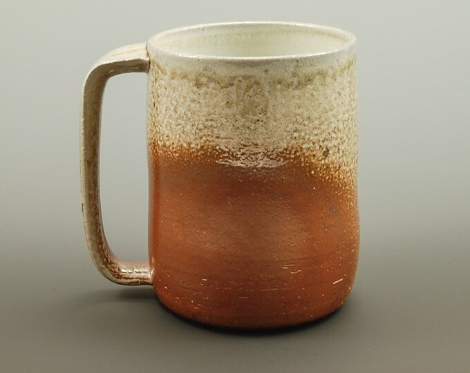 SECOND Extra Large 18 Oz Salt Fired Mug / Modern Rustic Stoneware