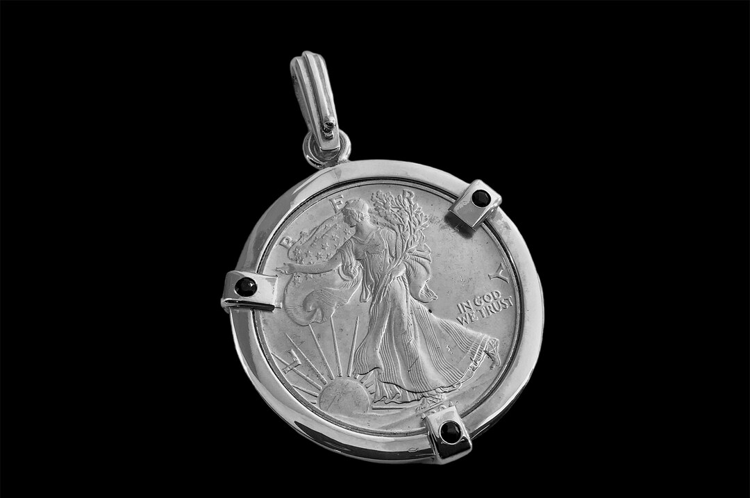 Sterling Silver Bezel for One Ounce of Silver Coin. Walking Liberty ...