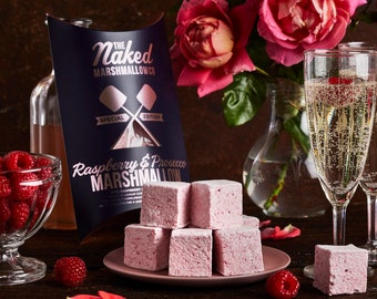 Raspberry & Prosecco Gourmet Marshmallows - Alcohol Gifts - Prosecco - Cocktail - Food Gift - Foodie - Gifts For Him - Gifts For Her