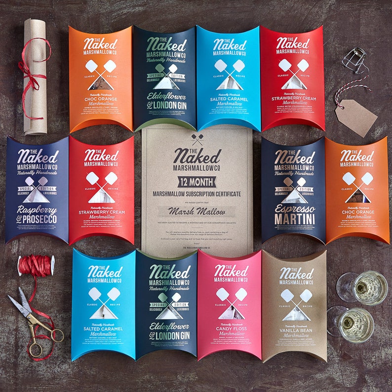 Twelve Month Mystery Gourmet Marshmallow Subscription Food Etsy