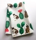 Cat Tea Towel -ARIZONA-  Cat kitchen towel with Cats and Cacti print Dishtowel Dishcloths Calico tea towel Cat lover gift 