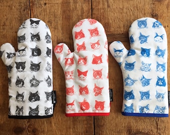 Cat Oven Mitt Blue -Our Hairy Friends- Pot Holder