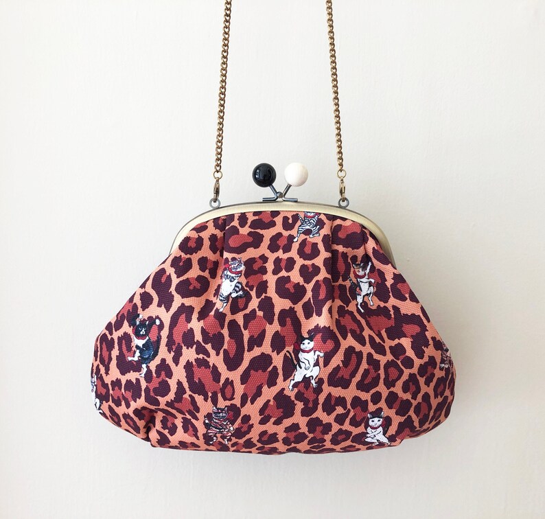 Cat Frame Purse Clasp Purse Zara Zara Dancers brown Leopard - Etsy