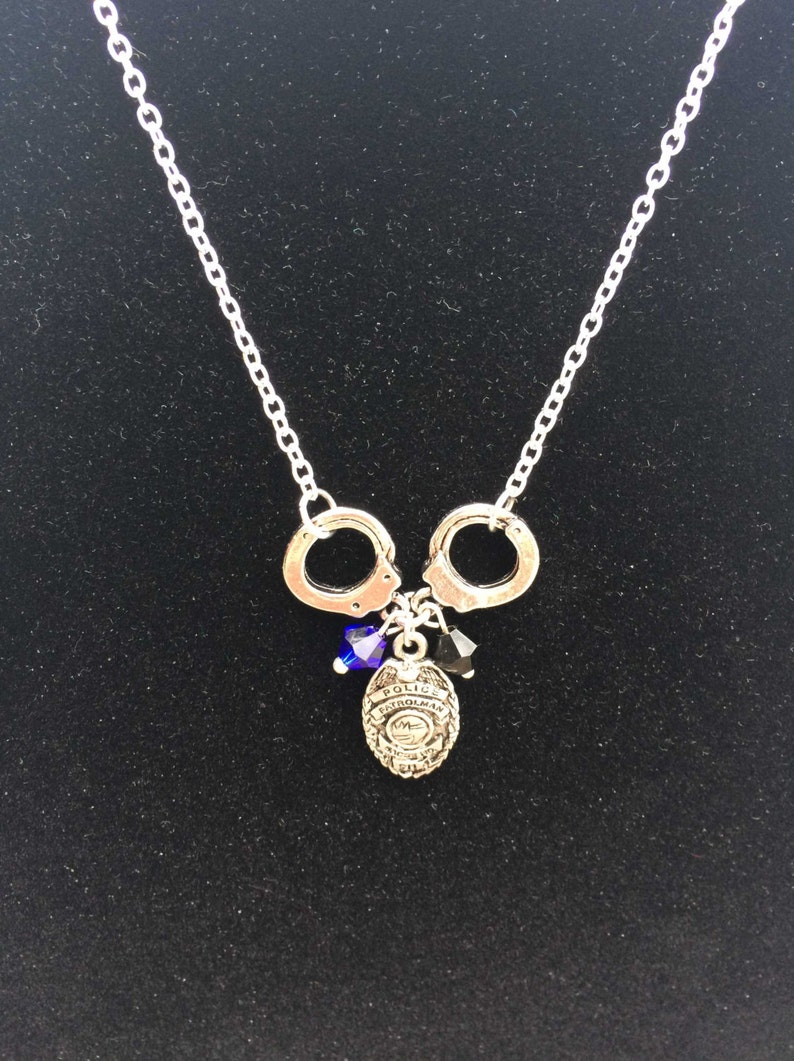 Thin Blue Line Badge Necklace Police Necklace...free Etsy