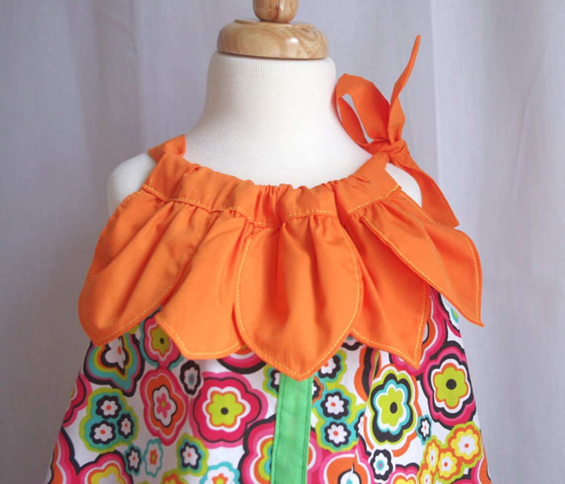 Flower Petal Dress, Flower Power Dress, Bright Flower Print, Multi