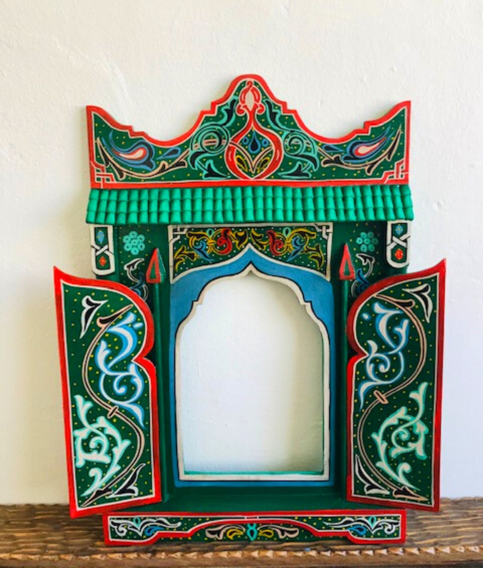 Grüner Antiker Spiegel Dekorativer Spiegel gerahmter Spiegel | Etsy