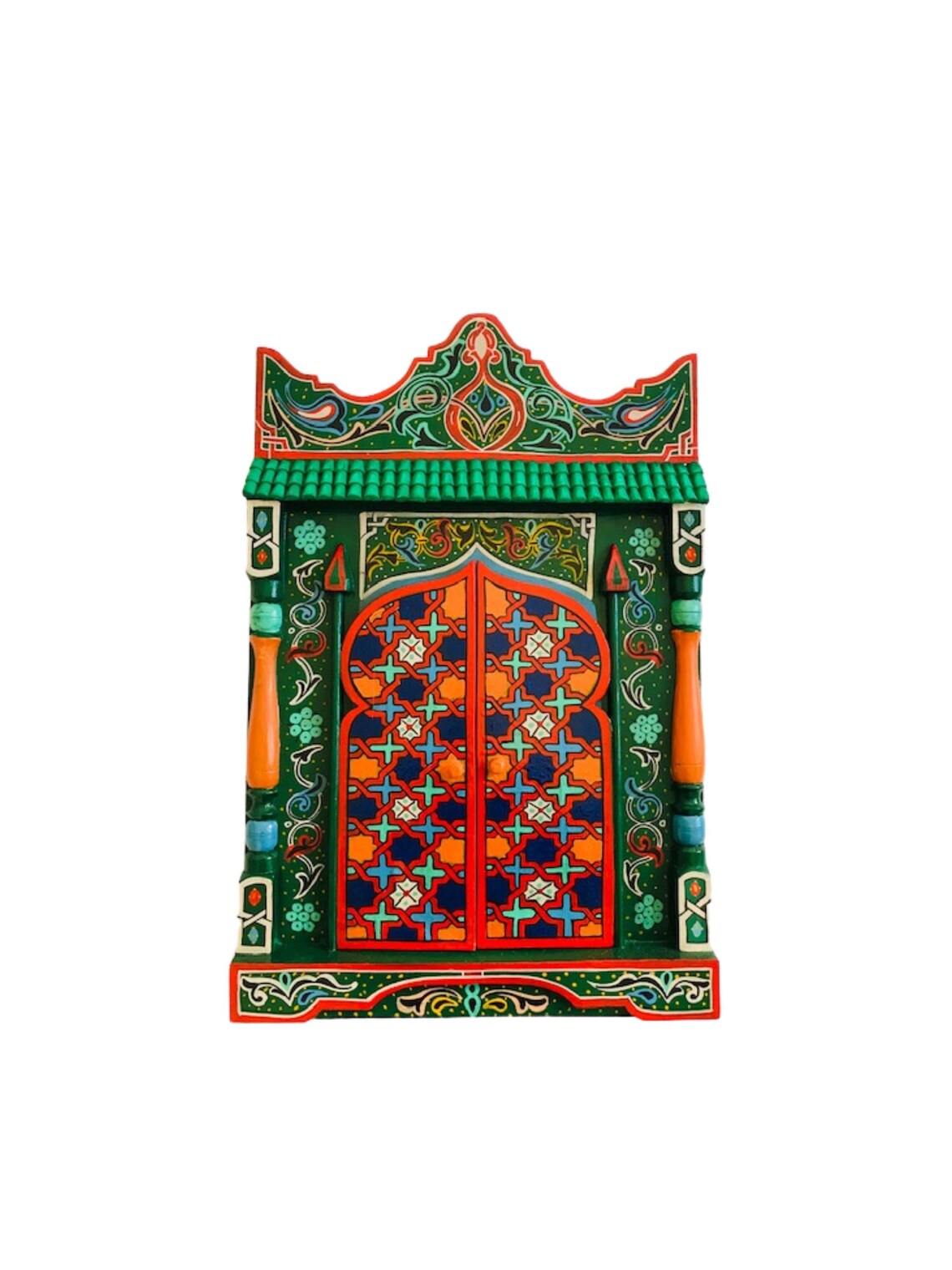 Grüner Antiker Spiegel Dekorativer Spiegel gerahmter Spiegel | Etsy