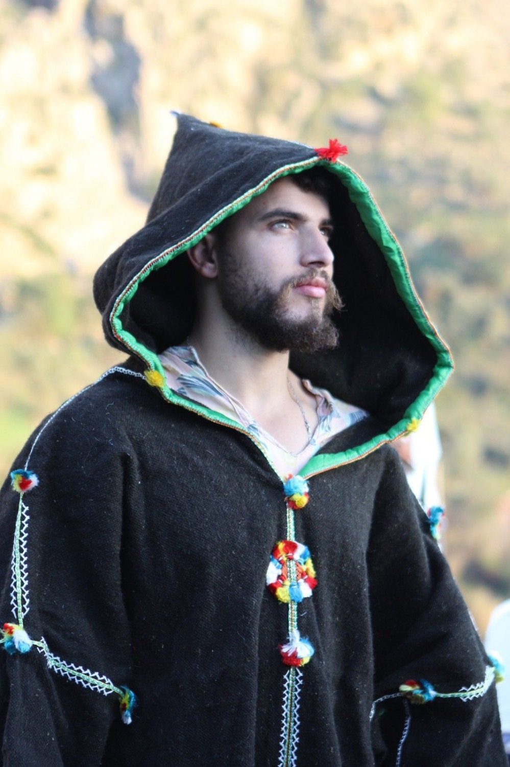 moroccan handmade berber style coat djellaba from wool for men and women