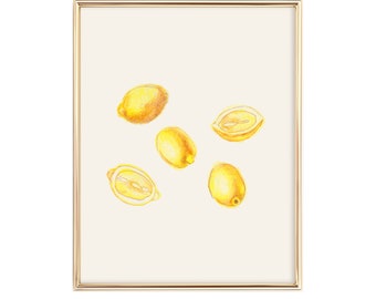 Lemon Art Print | Lemon Slice | Summer Home Decor | Kitchen Wall Art | Contemporary art print