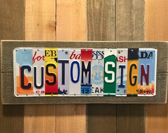 Custom U.S. License Plate Sign  / Unique Gift for Guy or Girl - Son, Daughter, Nephew, Niece / Kid's Room Decor