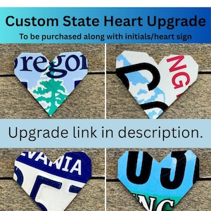 Anniversary Gift for Him | Custom License Plate Initials with Red Folded Heart | Personalized Long Distance Gift for Her Bild 5