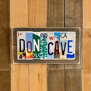 Custom Man Cave Sign |  Mancave Decor | Custom License Plate Sign | Unique Gift for Dad | Automobilia Wood and Metal Wall Decor